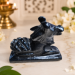 Premium Black Bhaisalana Granite Nandi Statue | Handcrafted Natural Black Stone Nandi Murti for Shivling & Home Temple