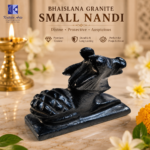 Black Granite Nandi Statue – Small Size | Premium Handcrafted Nandi Murti for Shivling, Home Temple & Office | Natural Black Granite Idol - Image 2