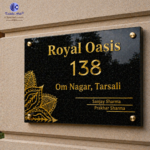 Deep Engraved Black Stone Name Board