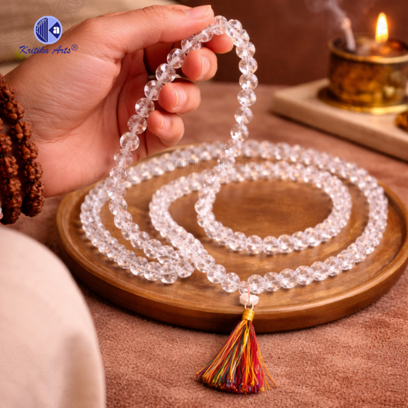 Home 53 sphatik mala 8 MM