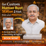 Customized Human Bust Statue (2 Feet) in Rajnagar Marble | Photo to Realistic Marble Statue | Handcrafted Premium Sculpture