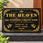 ,*Customized Granite House Name Plate 12x15 Inch – Deep Engraved Black Stone Name Board with 24K Gold Finish | Weatherproof Outdoor Name Plate - Image 3