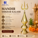 ,Light Weight Small Mandir Kalash (5” to 16”) | 1–4 Kalash Step Design | Pure Brass Shikhar Top by Kritika Arts® - Image 3
