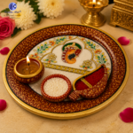 Makrana marble puja arti thali set 9 inch