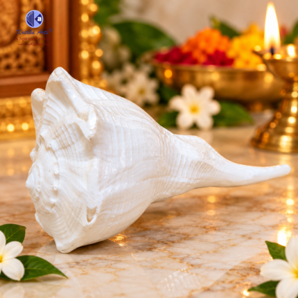 Original Dakshinavarti Natural Shankh White Valampuri Conch Shell for Mahalaxmi Puja, Diwali Worship, Vastu, Prosperity, and Spiritual Rituals