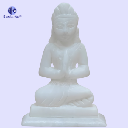 Pure White Italian Alabaster Maa Parvati Murti 5 inch hand-carved premium white stone statue for home mandir