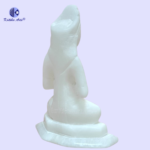 Pure White Italian Alabaster Maa Parvati Murti 5 inch hand-carved premium white stone statue for home mandir
