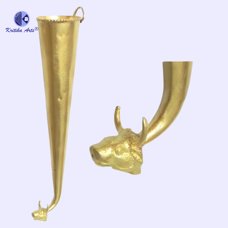 Brass Gaumukhi Shringi for Shiv Rudrabhishek