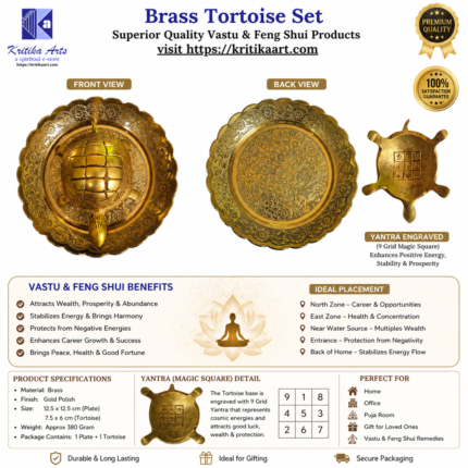 golden brass turtle idol for wealth prosperity