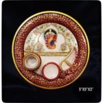 Puja Arti Thali Marble Handicraft Set 9 Inch