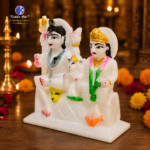 ,Pure White Italian Alabaster Gauri Shanker Murti | Premium Marble Shiv Parivar Statue for Home Temple | Handmade White Marble Gauri Shankar Idol | 5 Inch - Image 2
