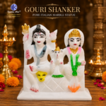 Pure White Italian Alabaster Gauri Shanker Murti