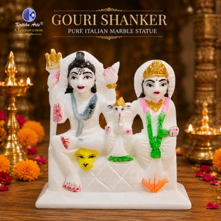 Pure White Italian Alabaster Gauri Shanker Murti