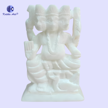 Pure White Italian Alabaster Kartik Ji Murti 5 inch hand-carved premium white stone statue for home mandir