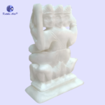 Pure White Italian Alabaster Kartik Ji Murti 5 inch hand-carved premium white stone statue for home mandir