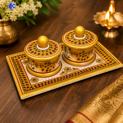 Tilak roli sindur dibia marble handicraft set
