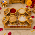 Tilak Roli Sindoor Dibia Marble Set of 4 – 9x9 Inch Pure Makrana Marble Handcrafted Sindurdani with Meenakari Work | Puja Kumkum Box Set for Home Temple - Image 3