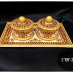,Tilak Roli/ Sindur Dibia Marble Handicraft Set
