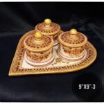 Tilak Roli/ Sindur Dibia Marble Handicraft Set