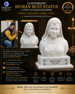 Customized Human Bust Statue (2 Feet) in Rajnagar Marble | Photo to Realistic Marble Statue | Handcrafted Premium Sculpture - Image 4