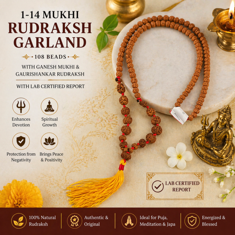 1-14 MUKHI RUDRAKSH MALA