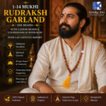 ,*Certified Natural 1–14 Mukhi Rudraksha Mala with Ganesha & Gaurishankar (108 Beads) - Image 2
