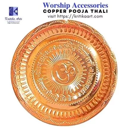 ,Copper Om Pooja Plate / Pooja Thali | Pure Copper Engraved Om Design Worship Plate – Kritika Arts®