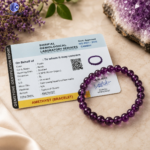 Lab Certified Natural Amethyst Bracelet | 8mm Healing Crystal Quartz Bracelet for Men & Women - Image 3