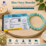 Lab Certified Blue Onyx Quartz Bracelet | Natural Amazonite Blue Healing Crystal Bracelet for Men & Women - Image 3