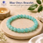 Lab Certified Blue Onyx Quartz Bracelet | Natural Amazonite Blue Healing Crystal Bracelet for Men & Women - Image 2