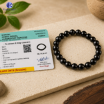 ,*Black Jade 8mm Quartz Bracelet | Lab Certified Natural Healing Crystal Bracelet for Men & Women - Image 3