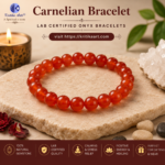 Lab Certified Carnelian Quartz Bracelet | Natural Healing Crystal Bracelet for Men & Women - Image 2
