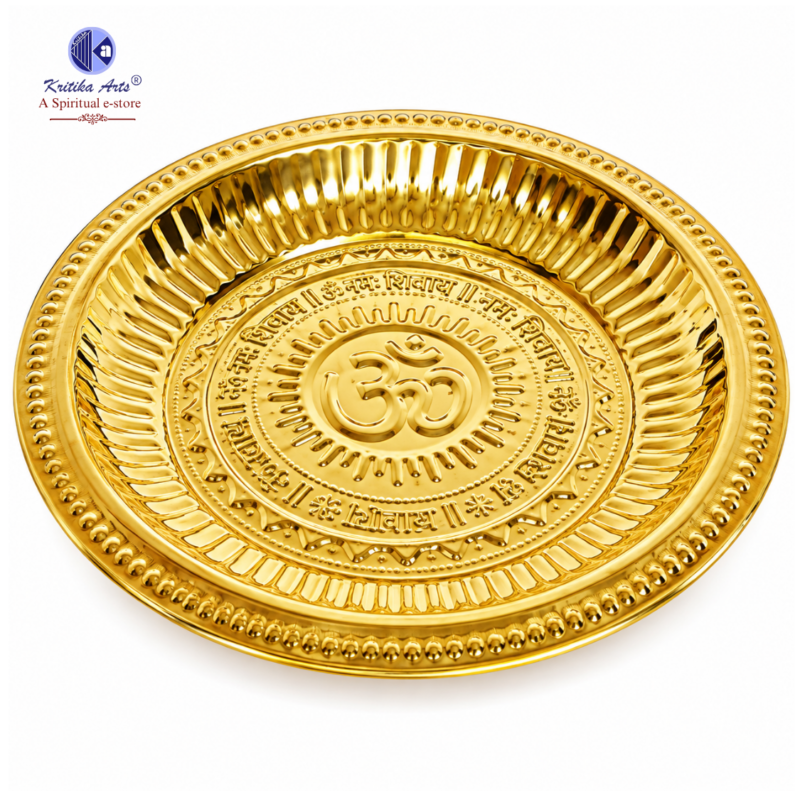 Brass Om Pooja Plate for Rituals