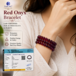 ,*Red Onyx Quartz Bracelet | Lab Certified Natural Healing Crystal Bracelet for Men & Women - Image 3