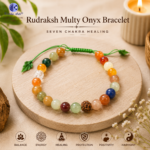 Rudraksh Onyx Quartz Rakhee Bracelet - Image 2