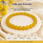 Yellow Jade Onyx Quartz Bracelet | Lab Certified Natural Healing Crystal Bracelet for Men & Women - Image 3