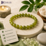 Lab Certified Green Onyx Quartz Bracelet | Natural Amazonite Blue Healing Crystal Bracelet for Men & Women - Image 2