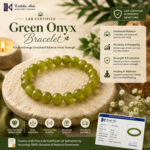 Lab Certified Green Onyx Quartz Bracelet | Natural Amazonite Blue Healing Crystal Bracelet for Men & Women - Image 3
