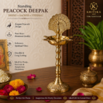 ,*Premium Brass Peacock Deepak Stand | Morkiran Diya | Panch Deep Brass Lamp for Puja, Inauguration & Aarti (15", 18", 24")
