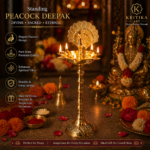 ,*Premium Brass Peacock Deepak Stand | Morkiran Diya | Panch Deep Brass Lamp for Puja, Inauguration & Aarti (15", 18", 24") - Image 3