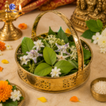 ,*Brass Pooja Dalia / Dolchi Flower Basket with Handle – Available in Two Sizes - Image 3