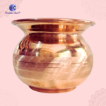 First Grade Copper Designer Puja Lota (Big Mouth) | Kalash Lota for Coconut Setup, Hawan & Jaap | Premium Finish (4 Inch)