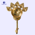 ,Panch Aarti Panch Mukhi Deepak | 5-Wick Indian Brass Oil Lamp with Handle for Hindu Puja, Aarti & Religious Gifting - Image 2