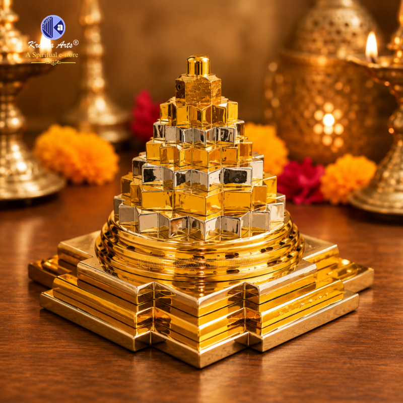 Gold Plated Meru Shree Yantra for wealth and prosperity