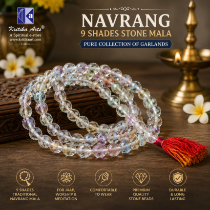 Crystal Cut Navrang Mala 8mm with Nine Color Shades Religious Jaap Mala for Meditation and Worship