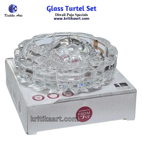 Pure Crystal Glass Turtle Set – 4 Inch Vastu Feng Shui Tortoise for Home & Office Decor - Image 2