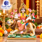 Maa Durga Idol Sculpture – 9 Inch White Hybrid Polymarble