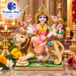 ,*Maa Durga Idol 11 Inch – White Hybrid Polymarble Murti with Gold Traditional Painting | Kritika Arts® - Image 3