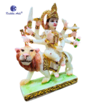 ,*Maa Durga Idol Sculpture 6 inch – White Polyresin Hybrid Marble Statue for Home & Office Pooja - Image 2
