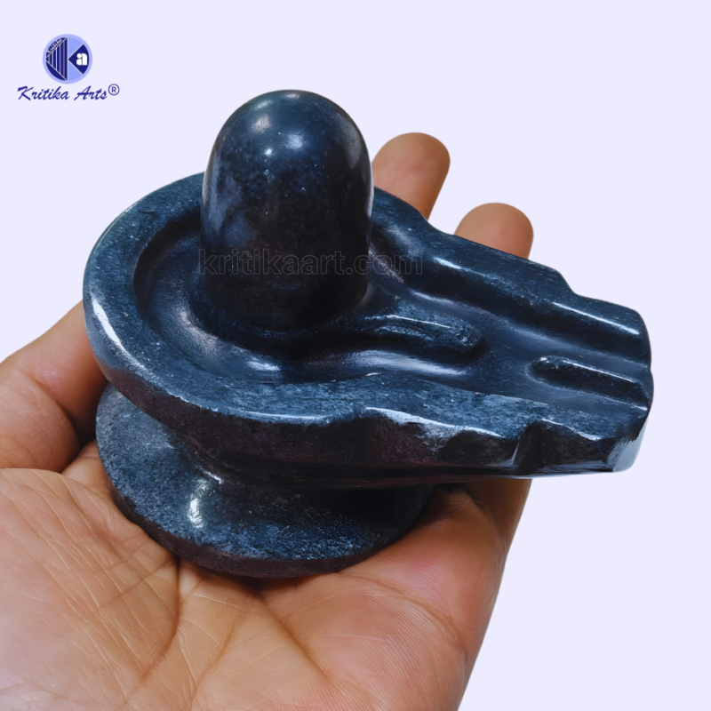 Makrana Black Stone Shivling Statue small size 2 to 6 inch &ndash; premium dry polished Shiv Lingam for home pooja